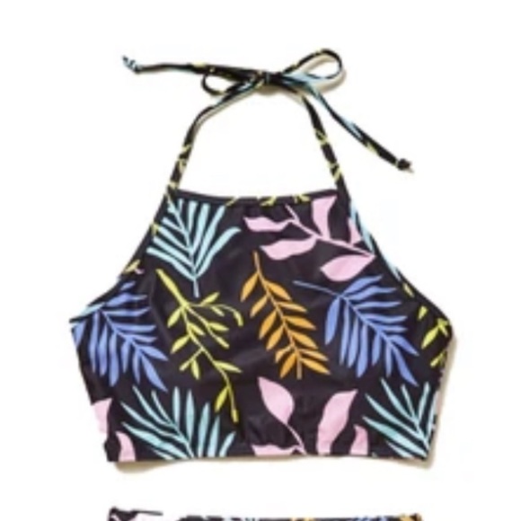 Other - Kingdom & State Black and Pink Swim Top with Halter Neck